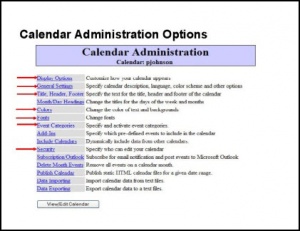 ical Admin Options